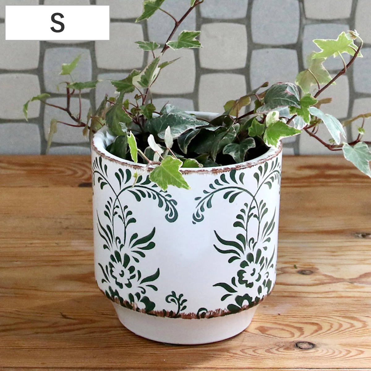 ポット ブルーミー セラミックポット グリーン Sサイズ （ 植木鉢 フラワーポット プラントポット プランターポット 鉢 鉢植え セラミック インテリア 植え替え おしゃれ 観葉植物 多肉植物 サボテン 園芸 水抜き穴 ）