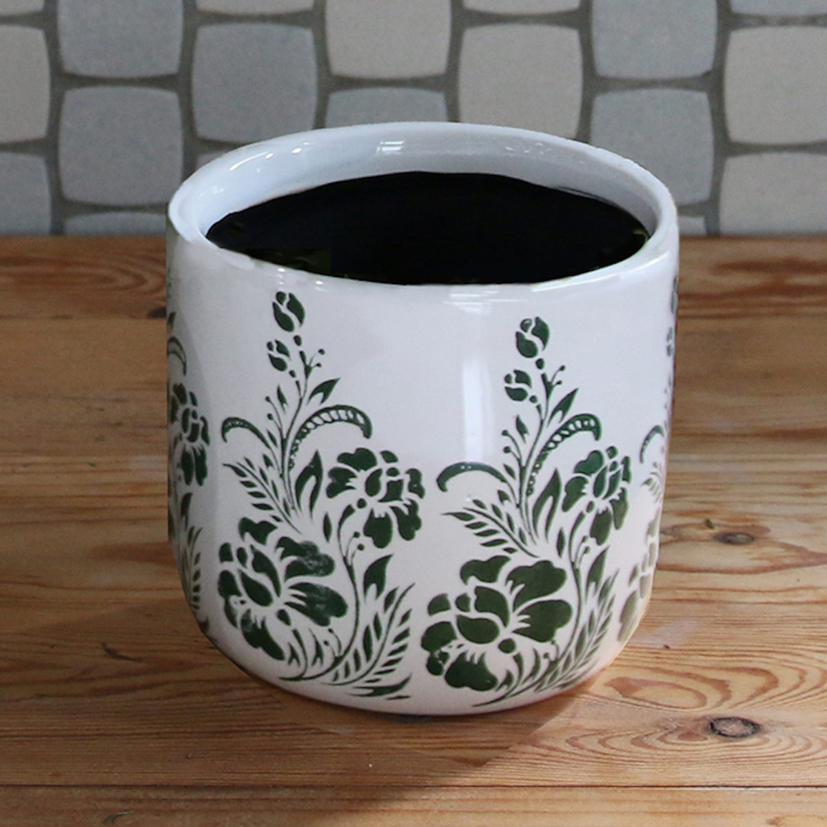 ポット ブルーミー セラミックポット ラウンドロウ （ 植木鉢 フラワーポット プラントポット プランターポット 鉢 鉢植え セラミック インテリア 植え替え おしゃれ 観葉植物 多肉植物 サボテン 園芸 水抜き穴 ）