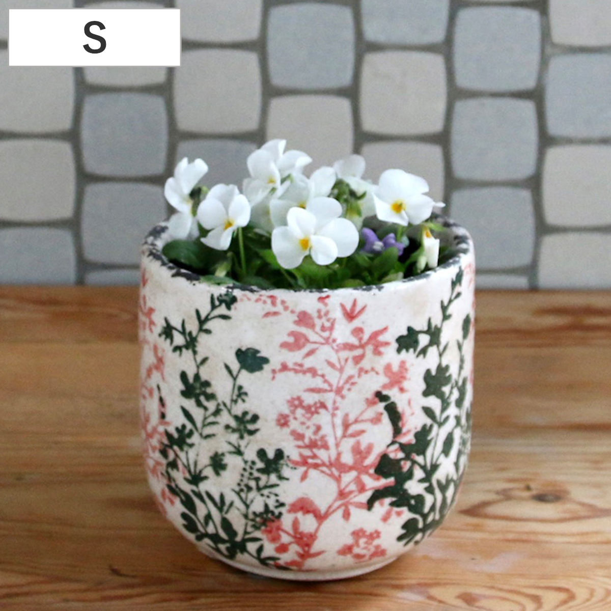 ポット ブルーミー セラミックポット ピンク Sサイズ （ 植木鉢 フラワーポット プラントポット プランターポット 鉢 鉢植え セラミック インテリア 植え替え おしゃれ 観葉植物 多肉植物 サボテン 園芸 水抜き穴 ）