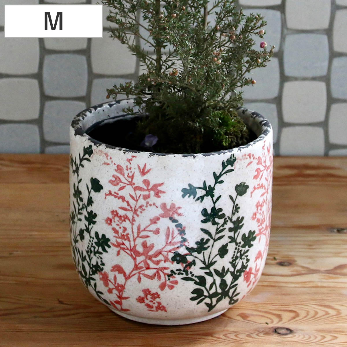 ポット ブルーミー セラミックポット ピンク Mサイズ （ 植木鉢 フラワーポット プラントポット プランターポット 鉢 鉢植え セラミック インテリア 植え替え おしゃれ 観葉植物 多肉植物 サボテン 園芸 水抜き穴 ）