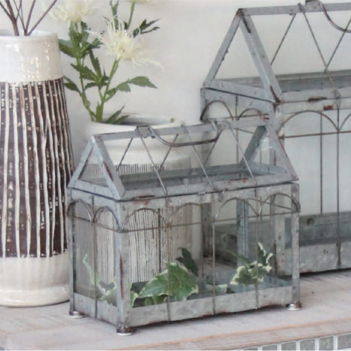 ガーデンオーナメント SCADINAVIAN ガラステラリウム Sサイズ （ 飾り オーナメント フラワーラック 飾り台 プランターラック フラワー テラリウム 屋外 室内 飾る 台 置く 植物 観葉植物 花 園芸 ガラス製 オブジェ おしゃれ ）