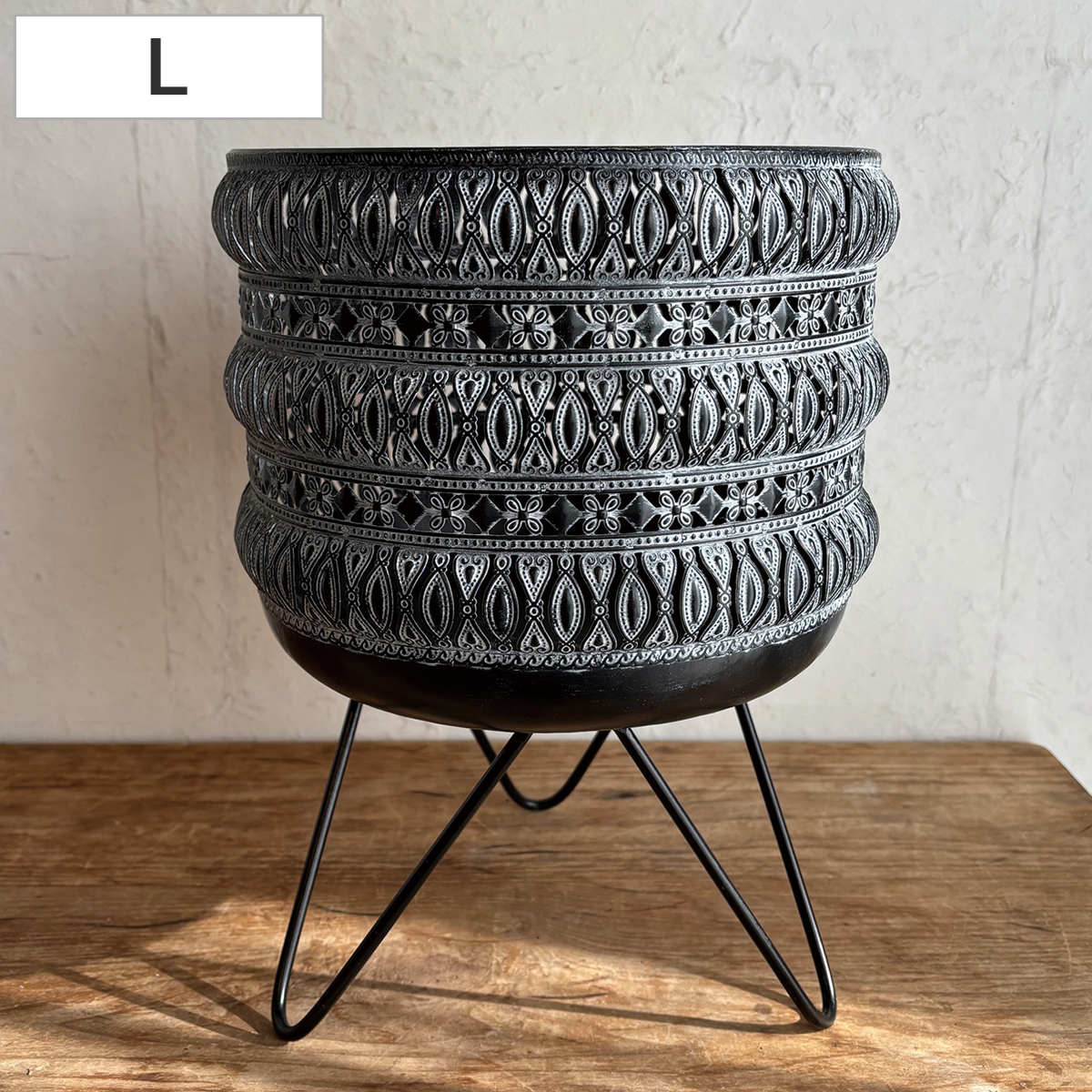 花台 SCADINAVIANメタルフラワー バスケットスタンド Lサイズ （ プランター台 フラワーラック 飾り台 プランターラック フラワー スタンドポット 屋外 室内 飾る 台 脚付 置く 植物 観葉植物 花 園芸 オブジェ アイアン ）