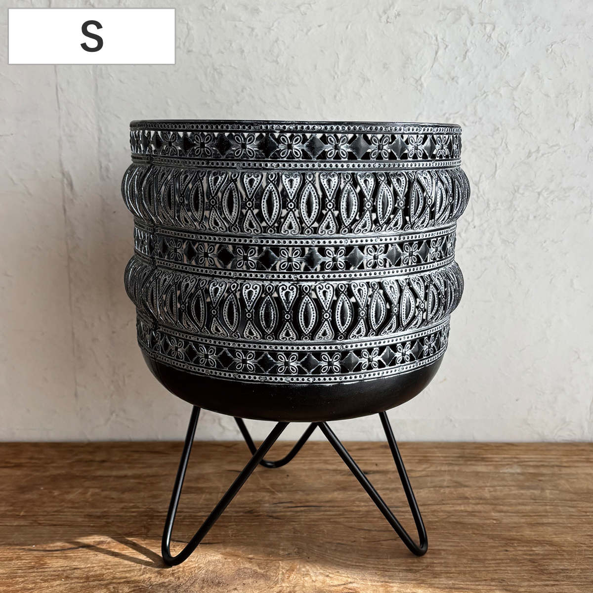 花台 SCADINAVIANメタルフラワー バスケットスタンド Sサイズ （ プランター台 フラワーラック 飾り台 プランターラック フラワー スタンドポット 屋外 室内 飾る 台 脚付 置く 植物 観葉植物 花 園芸 オブジェ アイアン ）