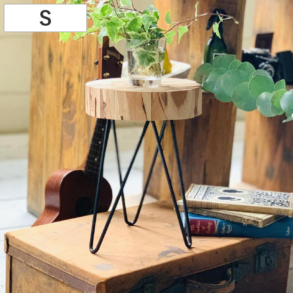 花台 パーケットスタンド S （ プランター台 フラワーラック 飾り台 プランター フラワー プランタースツール 室内 飾る 鉢 台 スツール型 端材 天然木 置く 植物 観葉植物 花 園芸 インテリア オブジェ ）