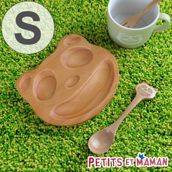 プチトレイ プチママン 木製 ランチプレート S 子供 パンダ ( ミニプレート プチトレー トレイ 木製食器 お皿 食器 キッズ用食器 子供用食器 子ども用 )