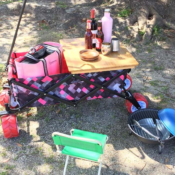 限定価格セール バカンス折り畳みキャリーカート キャリーカート ブロックチェック ピンク キャンプ用品 オシャレ 荷物運び 大容量 ピクニック 運動会 アウトドア レジャー カート 折りたたみ式 グッズ Oceanrepublicbrewing Com