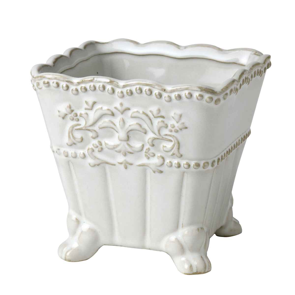 dショッピング |植木鉢 リスブロン 猫脚スクエアポット Sサイズ