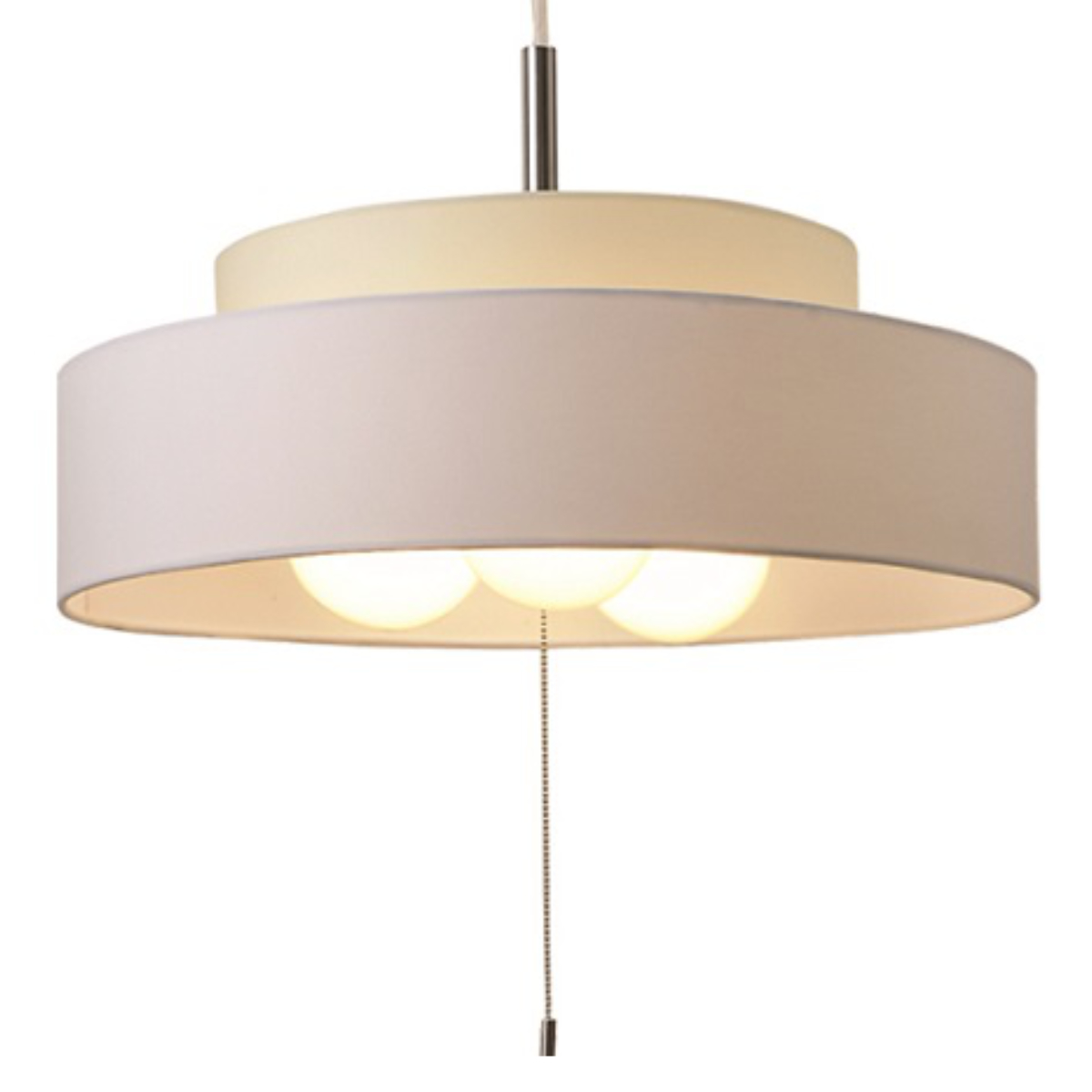 ペンダントライト 3灯 LED対応 Dual ( 照明 LED 洋室 和室 寝室 ダイニング 紐付き 引き紐 吊り下げ E26 北欧風 カジュアル 上品 照明器具 ライト おしゃれ インテリア リビング 3灯式 シンプル ウッド ファブリック ) 【ブラック×グレー】 ブラック×グレー