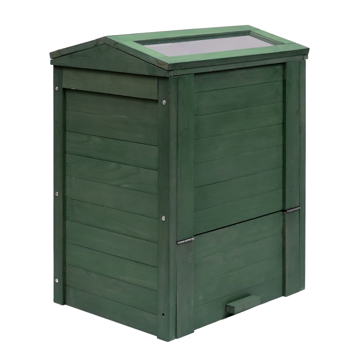 コンポスト 木製窓付コンポスト 90L OWN オウン ( ゴミ箱 生ごみ 堆肥 堆肥コンポスター ボックス フタ付き ガラス扉 ダストボックス 生ごみ処理 大容量 )