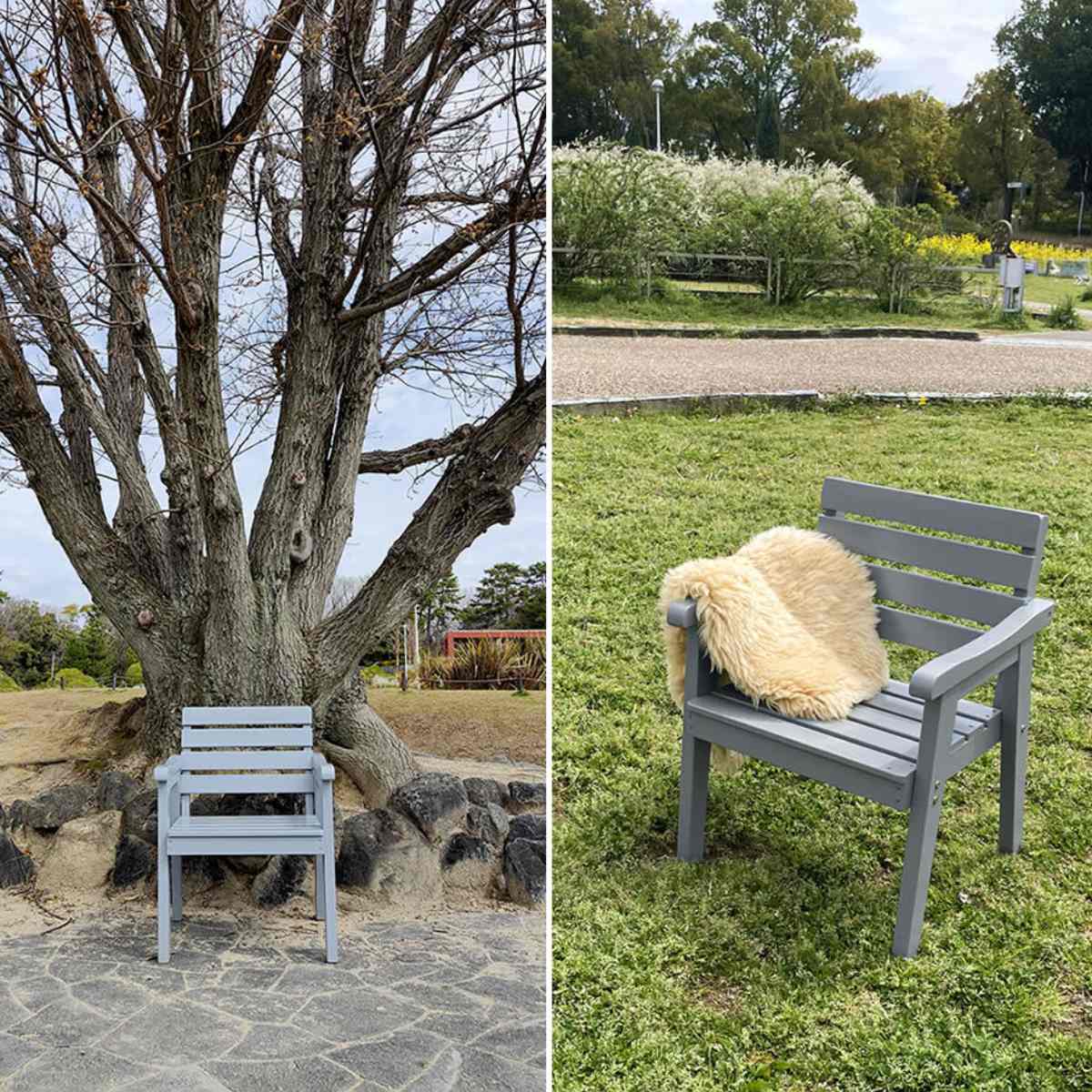 ベンチ 天然木製ベンチ 幅60cm Elan エラン ( 木製 屋外 ウッドチェア ウッドベンチ 庭 バルコニー 1人掛け 天然木 庭先 ガーデンファーニチャー 椅子 ガーデン おしゃれ オブジェ 木 ウッド ) 【ホワイト】 ホワイト