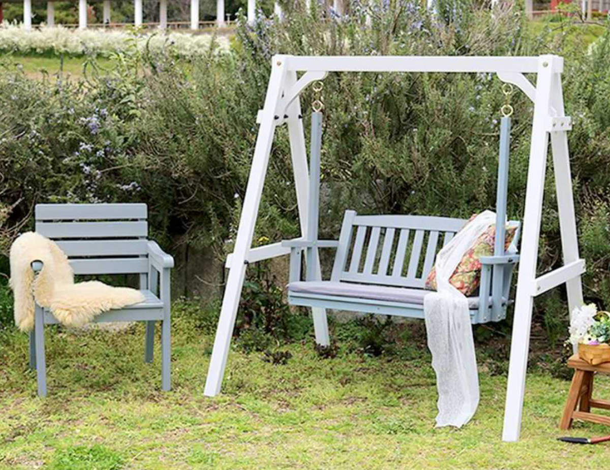 ベンチ 天然木製ベンチ 幅60cm Elan エラン ( 木製 屋外 ウッドチェア ウッドベンチ 庭 バルコニー 1人掛け 天然木 庭先 ガーデンファーニチャー 椅子 ガーデン おしゃれ オブジェ 木 ウッド ) 【ホワイト】 ホワイト