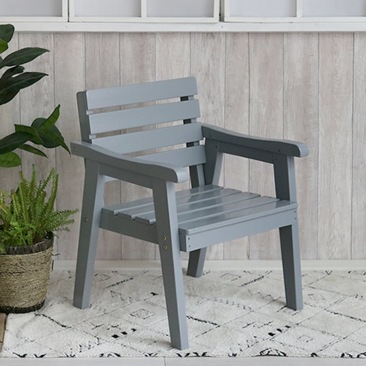 ベンチ 天然木製ベンチ 幅60cm Elan エラン ( 木製 屋外 ウッドチェア ウッドベンチ 庭 バルコニー 1人掛け 天然木 庭先 ガーデンファーニチャー 椅子 ガーデン おしゃれ オブジェ 木 ウッド ) 【ホワイト】 ホワイト