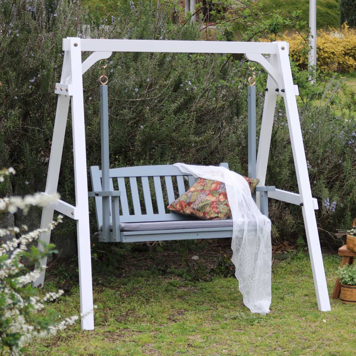 ベンチ 天然木製スウィングベンチ Elan エラン ( ブランコ 木製 屋外 スウィングチェア 家庭用ブランコ 庭 バルコニー 2人掛け 天然木 庭先 ガーデンファーニチャー 椅子 長椅子 ガーデン おしゃれ オブジェ 木 ウッド )