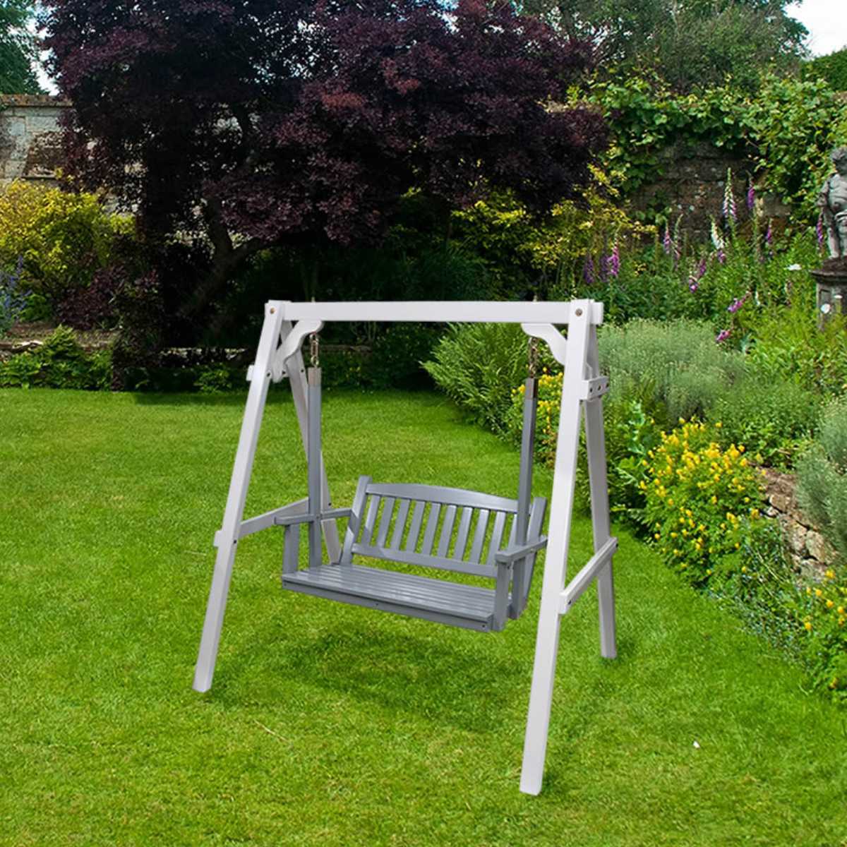 ベンチ 天然木製スウィングベンチ Elan エラン ( ブランコ 木製 屋外 スウィングチェア 家庭用ブランコ 庭 バルコニー 2人掛け 天然木 庭先 ガーデンファーニチャー 椅子 長椅子 ガーデン おしゃれ オブジェ 木 ウッド )