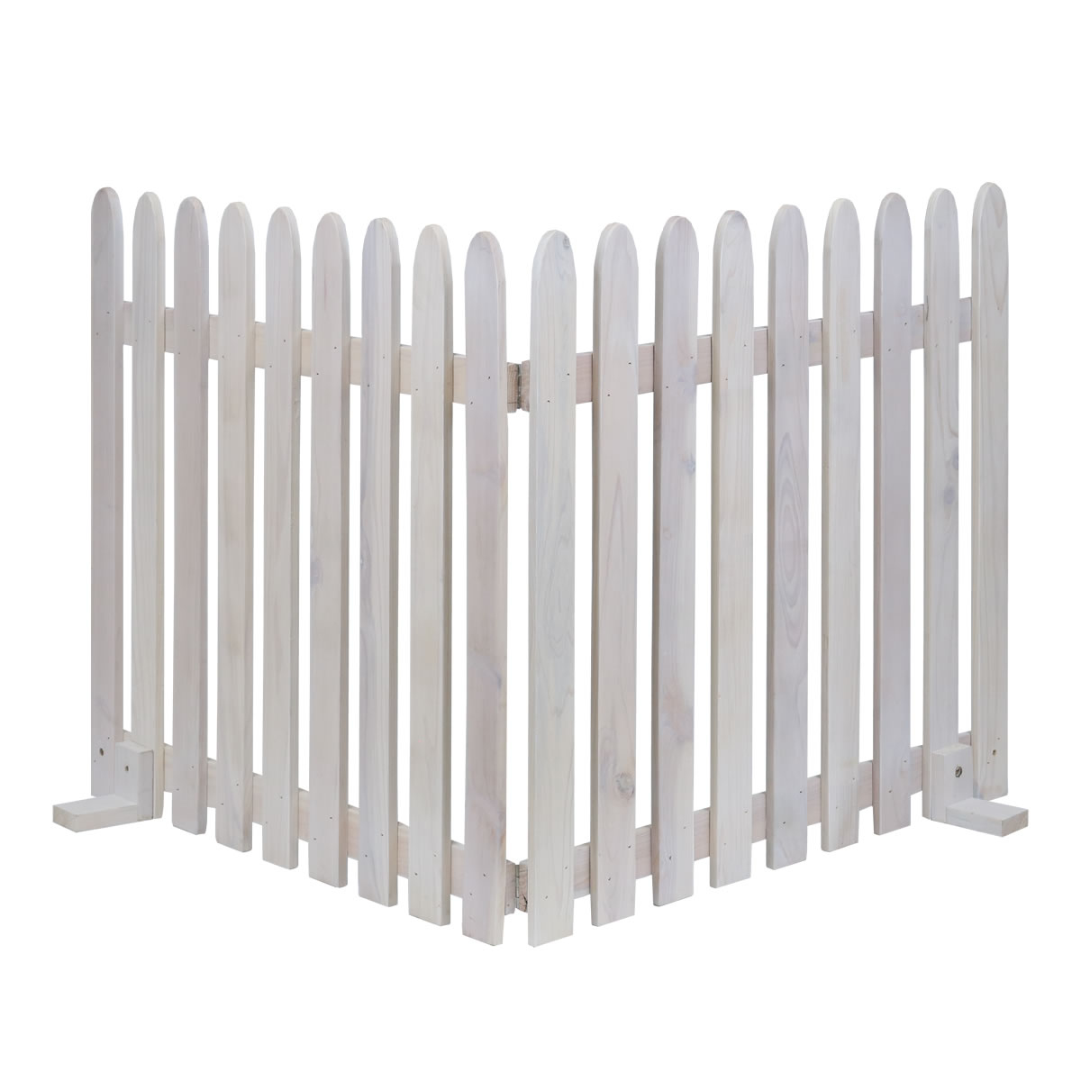 フェンス 木製 折り畳めるウッドフェンス 142×71cm 縦ストライプ ( ガーデンフェンス 柵 折りたたみ 2連 園芸 エクステリア 雑貨 ウッドフェンス 花壇 庭 ベランダ バルコニー ガーデニング 木製ガーデンフェンス 蝶番 インテリア ) 【グレー】 グレー