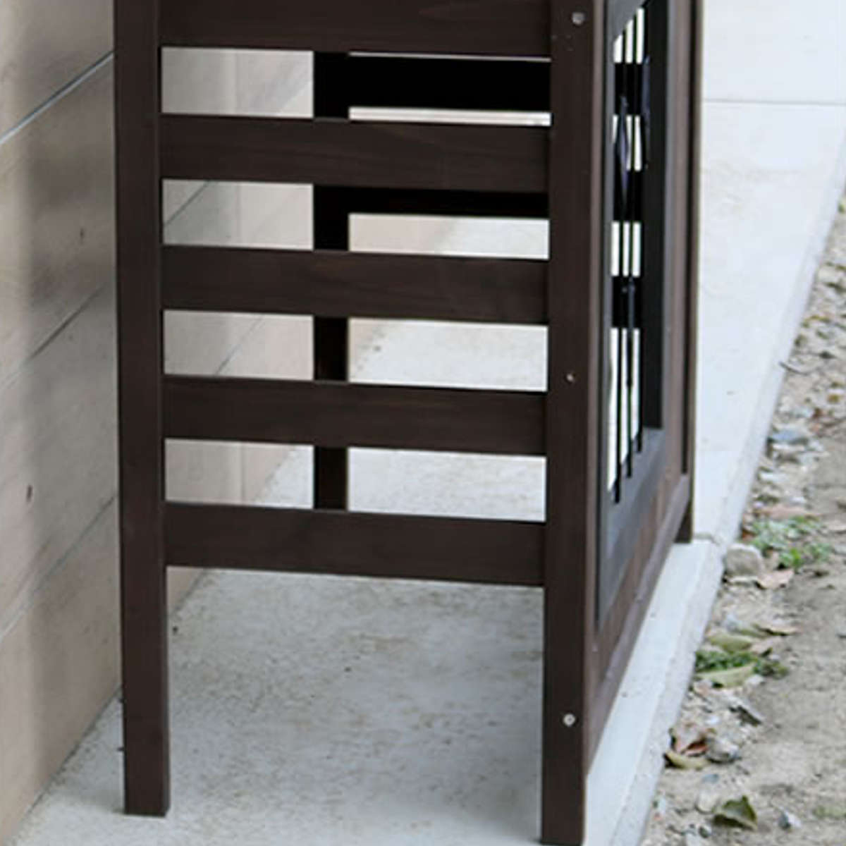 室外機カバー ステンドグラス室外機カバー glass グラス 幅93cm 標準サイズ ( エアコン室外機カバー 木製 ガラス おしゃれ 日よけ 日光対策 直射日光 目隠し 室外機ラック エアコン 室外機 庭 ベランダ 省エネ 節電 簡単組立 軽い ) 【ブラウン】 ブラウン