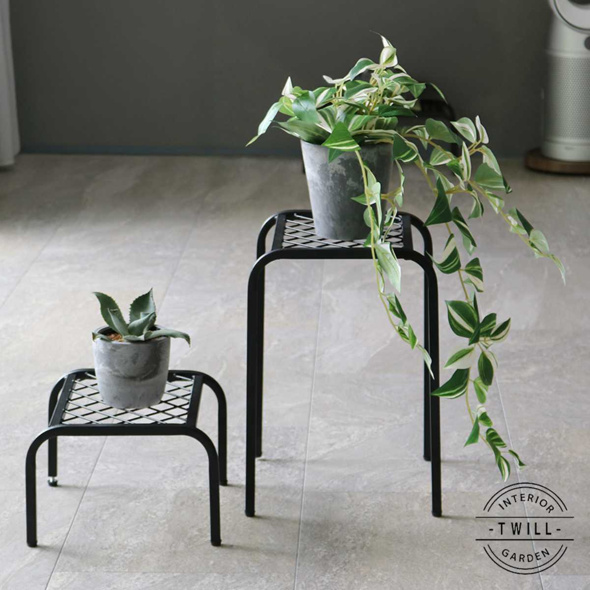 花台 アイアン プランタースタンド TWILL ツイル ハイサイズ 同色2個組 ( プランター台 フラワーラック 飾り台 プランターラック フラワー スタンド 室内 飾る 台 脚付き 置く 植物 観葉植物 花 園芸 アイアンフレーム 2個セット ) 【ゴールド】 ゴールド