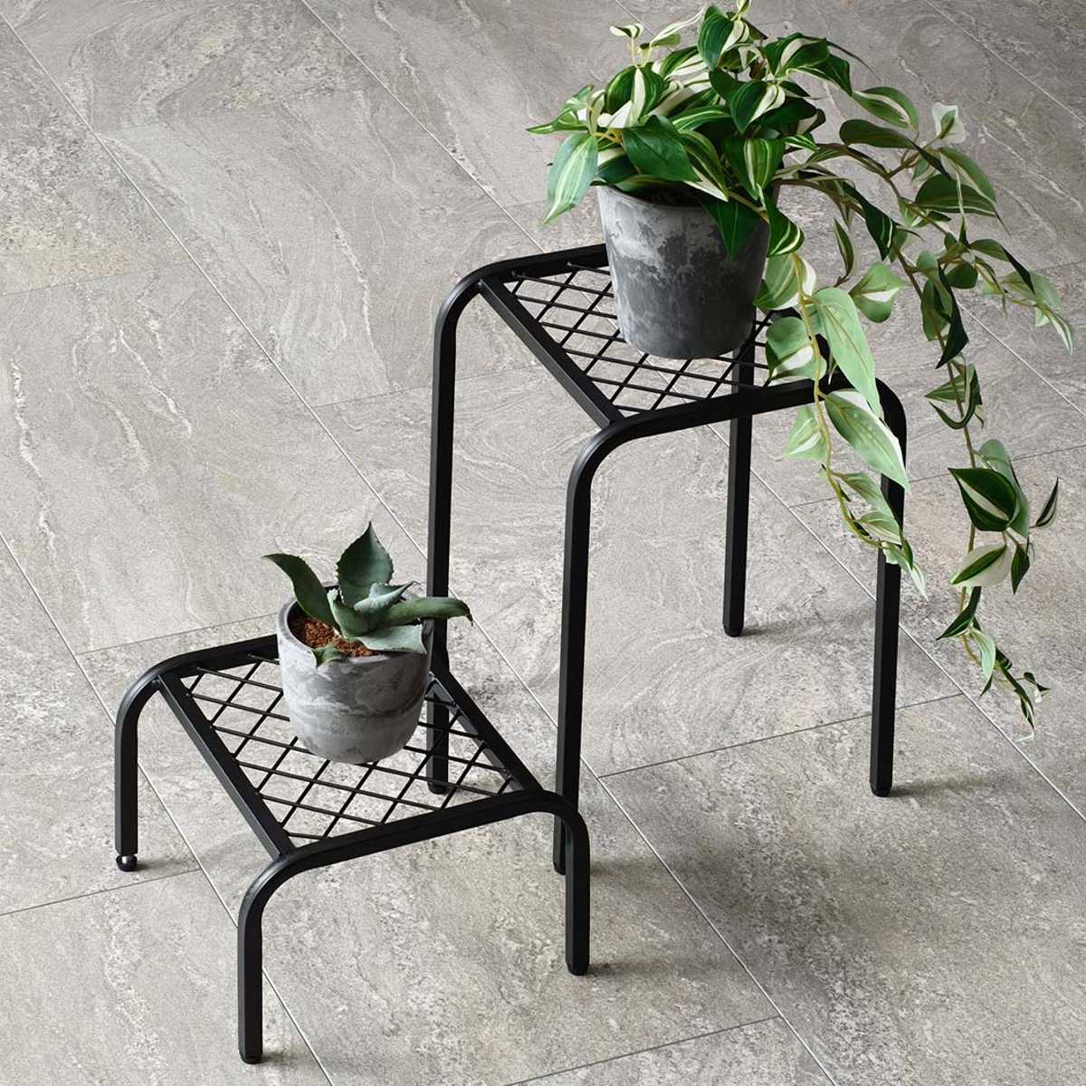 花台 アイアン プランタースタンド TWILL ツイル ハイサイズ 同色2個組 ( プランター台 フラワーラック 飾り台 プランターラック フラワー スタンド 室内 飾る 台 脚付き 置く 植物 観葉植物 花 園芸 アイアンフレーム 2個セット ) 【ゴールド】 ゴールド
