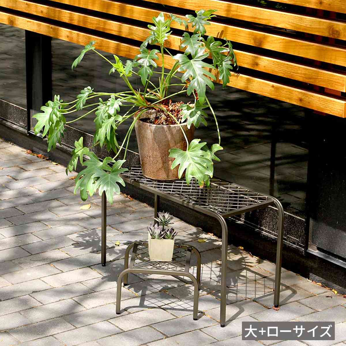 花台 アイアン プランタースタンド TWILL ツイル ハイサイズ 同色2個組 ( プランター台 フラワーラック 飾り台 プランターラック フラワー スタンド 室内 飾る 台 脚付き 置く 植物 観葉植物 花 園芸 アイアンフレーム 2個セット ) 【ゴールド】 ゴールド