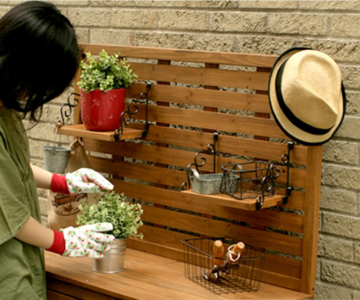 物置 パネル付収納庫 80 木製 ( 屋外物置 約 幅 80cm 木製物置 ベランダ 物置き 屋外収納 収納 ラック 収納棚 天然木 ガーデン ガレージ 庭用品 扉 ストッカー ガーデンストッカー パネル 棚付き おしゃれ )