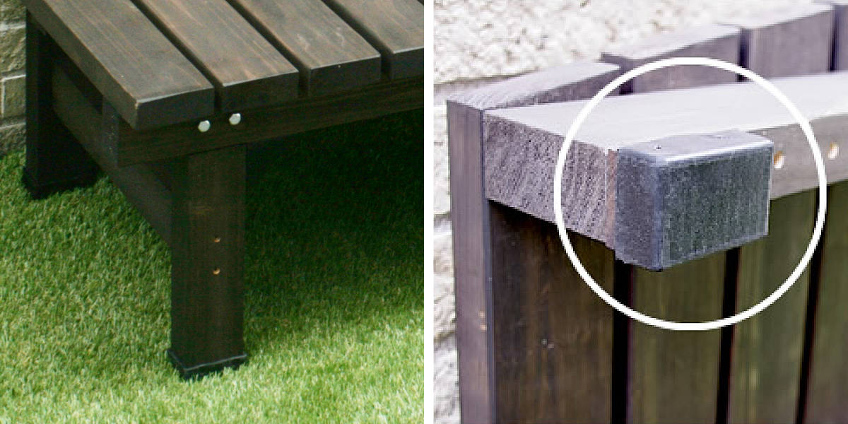 縁台 デッキ縁台 90×90cm ( ガーデンデッキ ベンチ 木製 屋外 ウッドデッキ ウッドベンチ 庭 バルコニー 天然木 杉 庭先 ぬれ縁 ガーデンベンチ 掃き出し窓 連結 ウッド デッキ おしゃれ ) 【ライトブラウン】 ライトブラウン