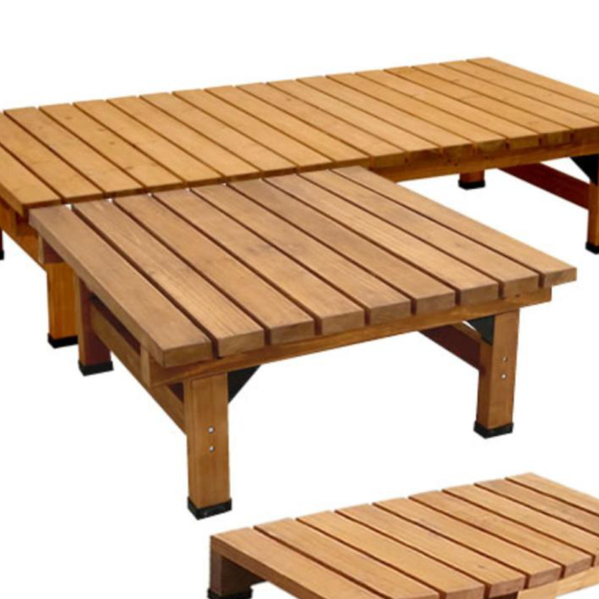 縁台 デッキ縁台 90×90cm ( ガーデンデッキ ベンチ 木製 屋外 ウッドデッキ ウッドベンチ 庭 バルコニー 天然木 杉 庭先 ぬれ縁 ガーデンベンチ 掃き出し窓 連結 ウッド デッキ おしゃれ ) 【ライトブラウン】 ライトブラウン