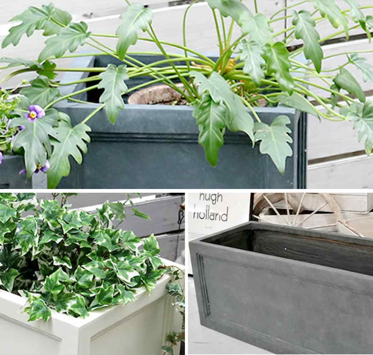 プランター マグネシウムプランター 幅60cm ( プランターカバー スクエア 植木鉢 鉢 底穴 屋外 外 家庭菜園 寄せ植え おしゃれ ポット 鉢カバー 鉢植え 屋内 長角型 長方形 大型プランター 水抜き穴 大型 花 ) 【ホワイト】 ホワイト