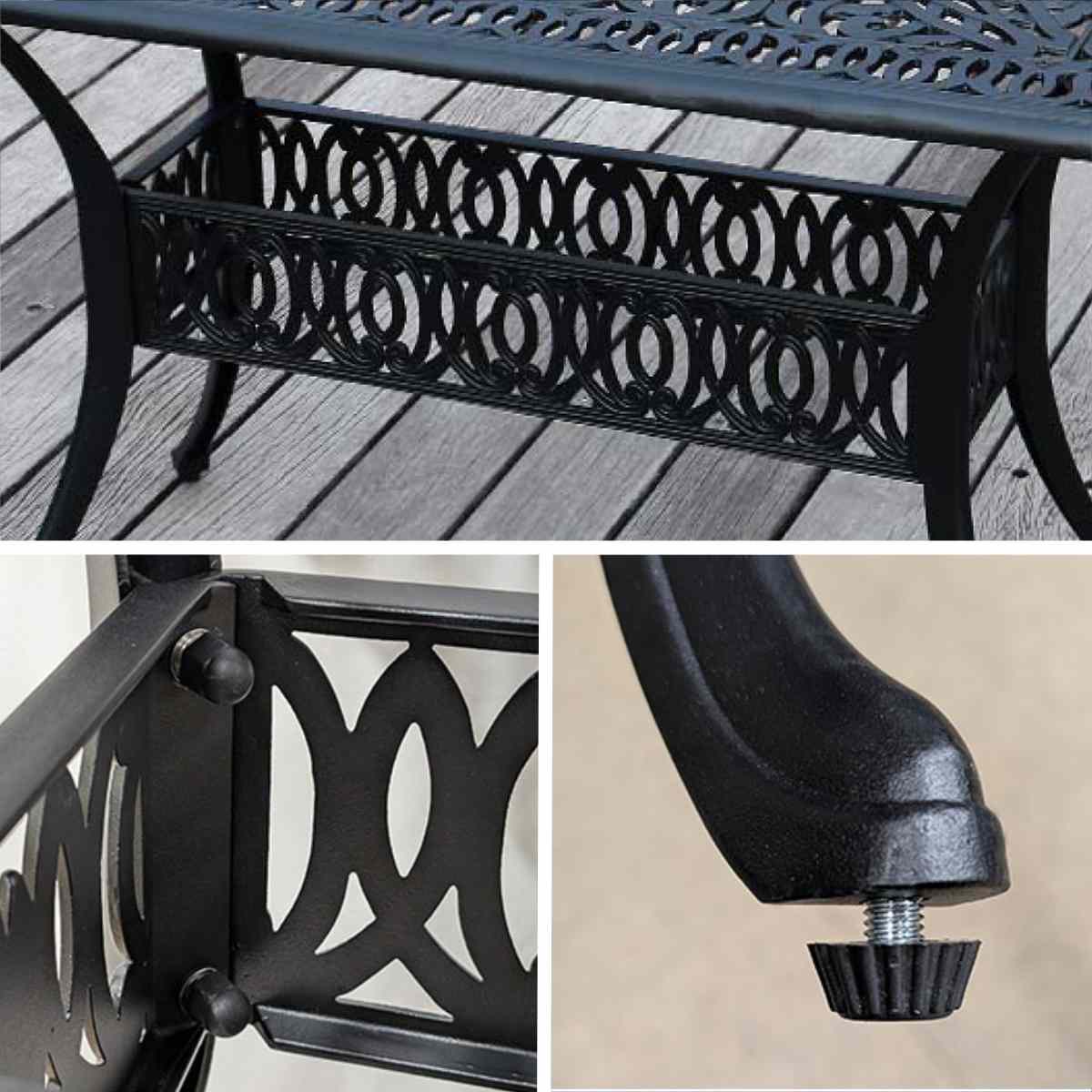 テーブル アルミ製レクタングルテーブル トルペ ( ガーデンテーブル ガーデン 庭 机 四角 長方形 カフェテーブル カフェ バルコニー テラス テーブルのみ パラソル ガーデンパラソル パラソル用ホール 穴 )