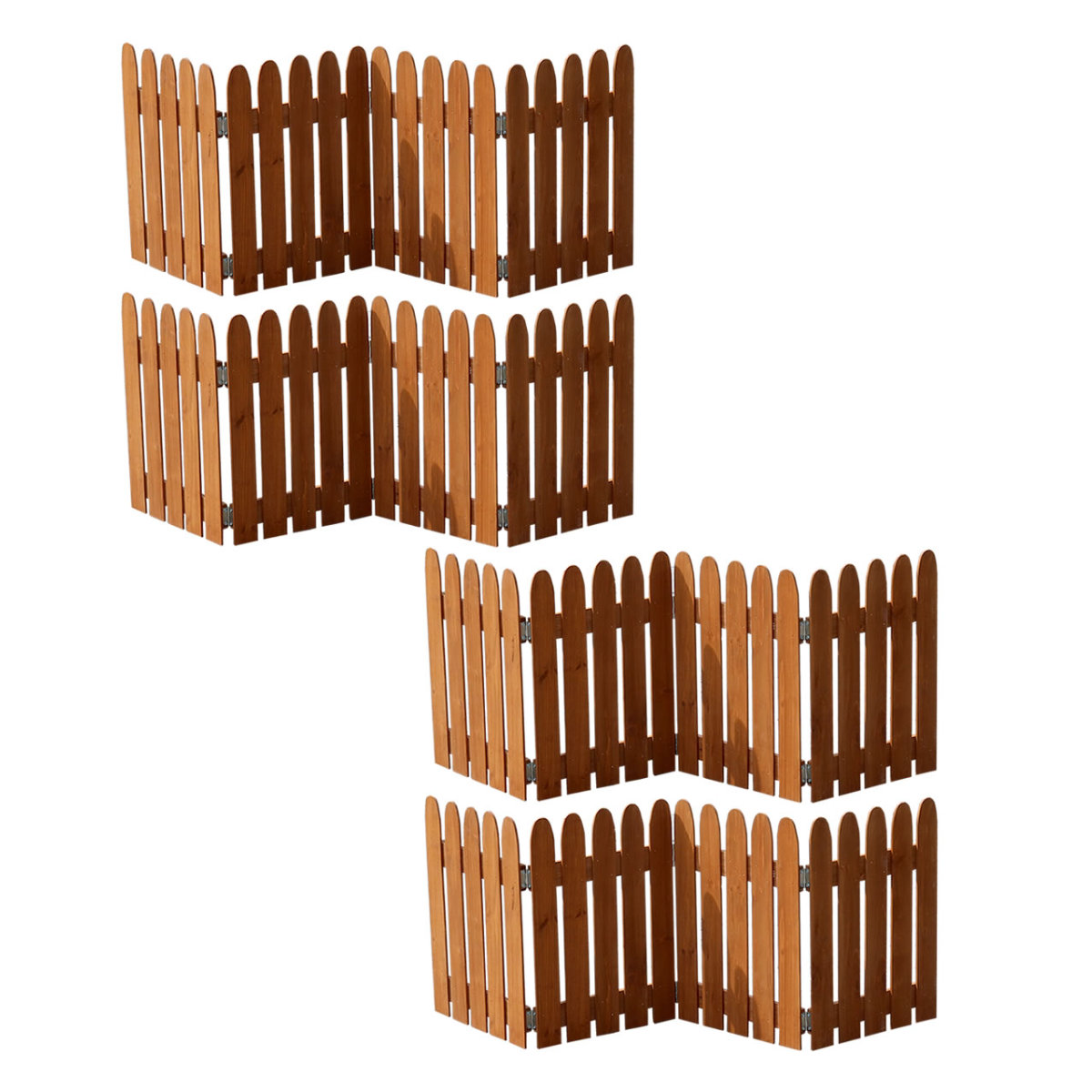 フェンス 折り畳めるウッドミニフェンス 木製 折り畳み 4枚組 ( ガーデンフェンス 柵 折りたたみ 4連 園芸 エクステリア 雑貨 ウッドフェンス 花壇 庭 ベランダ バルコニー ガーデニング 木製ガーデンフェンス 蝶番 インテリア ) 【ホワイト】 ホワイト