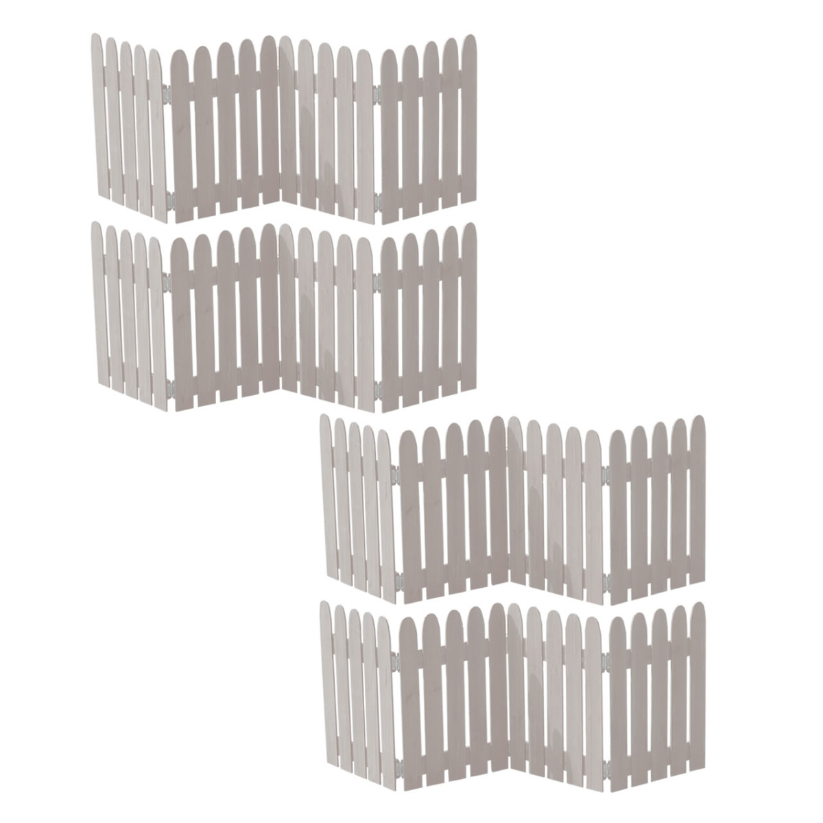 フェンス 折り畳めるウッドミニフェンス 木製 折り畳み 4枚組 ( ガーデンフェンス 柵 折りたたみ 4連 園芸 エクステリア 雑貨 ウッドフェンス 花壇 庭 ベランダ バルコニー ガーデニング 木製ガーデンフェンス 蝶番 インテリア ) 【ホワイト】 ホワイト