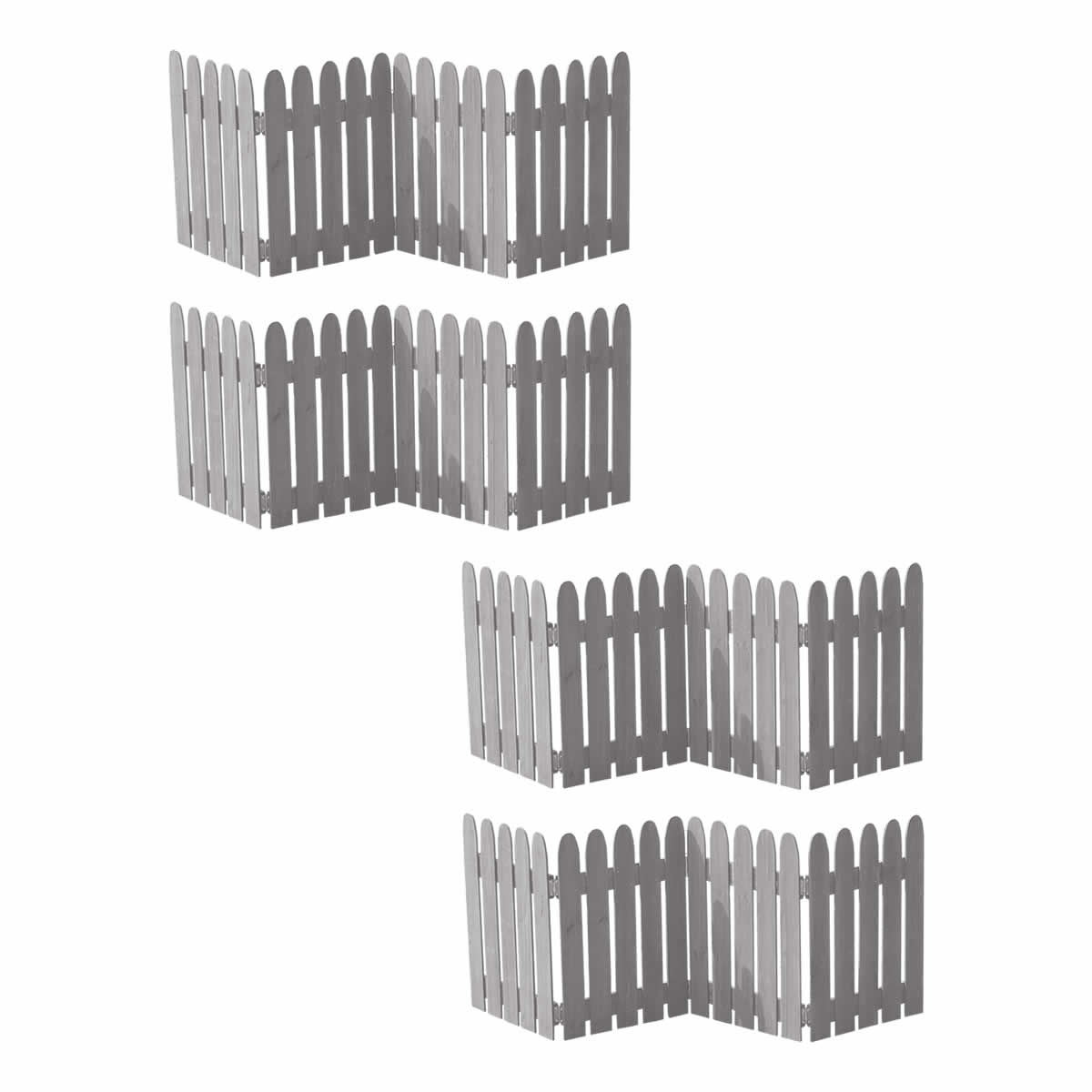 フェンス 折り畳めるウッドミニフェンス 木製 折り畳み 4枚組 ( ガーデンフェンス 柵 折りたたみ 4連 園芸 エクステリア 雑貨 ウッドフェンス 花壇 庭 ベランダ バルコニー ガーデニング 木製ガーデンフェンス 蝶番 インテリア ) 【ホワイト】 ホワイト