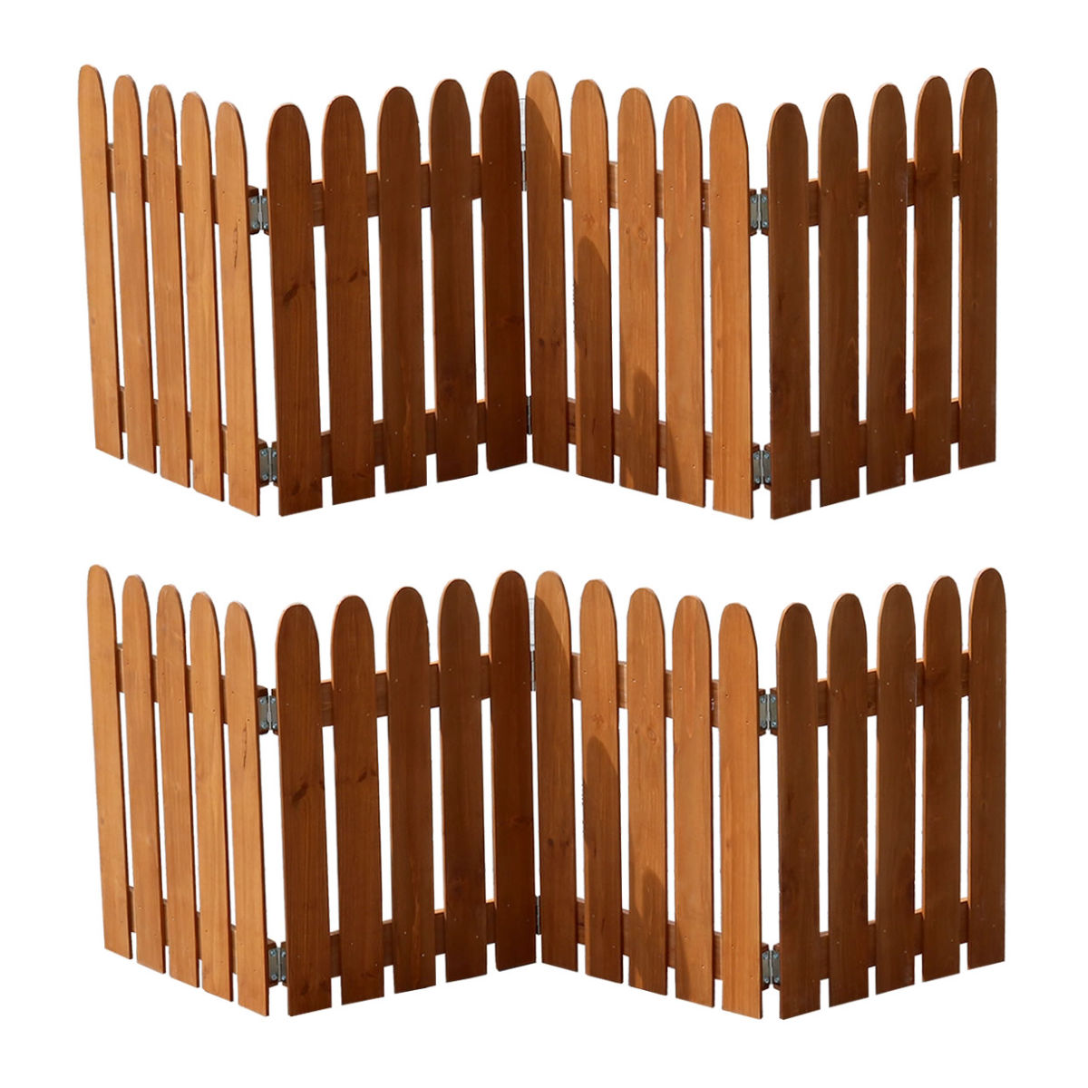 フェンス 折り畳めるウッドミニフェンス 木製 折り畳み 2枚組 ( ガーデンフェンス 柵 折りたたみ 4連 園芸 エクステリア 雑貨 ウッドフェンス 花壇 庭 ベランダ バルコニー ガーデニング 木製ガーデンフェンス 蝶番 インテリア ) 【ダークグリーン】 ダークグリーン