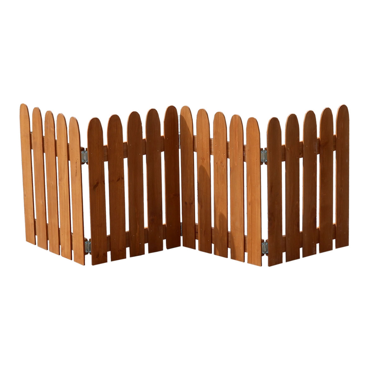 フェンス 折り畳めるウッドミニフェンス 木製 折り畳み ( ガーデンフェンス 柵 折りたたみ 4連 園芸 エクステリア 雑貨 ウッドフェンス 花壇 庭 ベランダ バルコニー ガーデニング 木製ガーデンフェンス 蝶番 インテリア ) 【ライトブラウン】 ライトブラウン