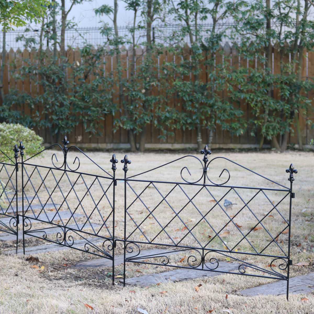 フェンス アプローチローフェンス 幅72cm ( ガーデンフェンス アイアン 柵 園芸 エクステリア 雑貨 花壇 庭 ベランダ バルコニー ガーデニング アイアンガーデンフェンス トレリス ) 【ブラック】 ブラック