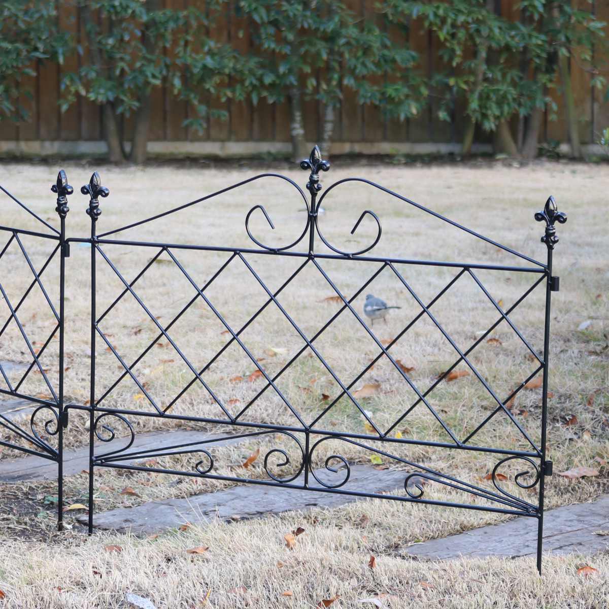 フェンス アプローチローフェンス 幅72cm ( ガーデンフェンス アイアン 柵 園芸 エクステリア 雑貨 花壇 庭 ベランダ バルコニー ガーデニング アイアンガーデンフェンス トレリス ) 【ブラック】 ブラック