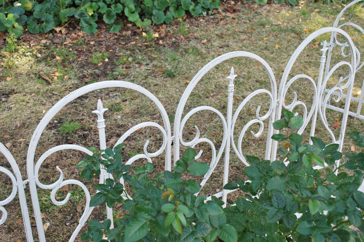 フェンス イージーフェンス フィニアル 幅48.5cm ( ガーデンフェンス アイアン 柵 園芸 エクステリア 雑貨 花壇 庭 ベランダ バルコニー ガーデニング アイアンガーデンフェンス トレリス ) 【ホワイト】 ホワイト