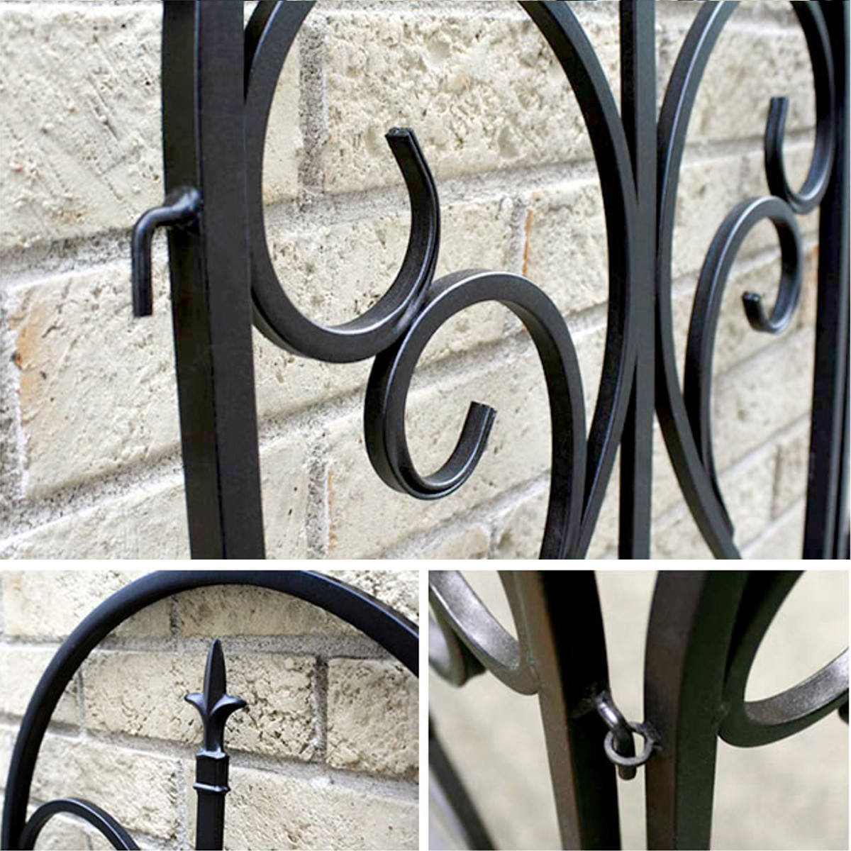 フェンス イージーフェンス フィニアル 幅48.5cm ( ガーデンフェンス アイアン 柵 園芸 エクステリア 雑貨 花壇 庭 ベランダ バルコニー ガーデニング アイアンガーデンフェンス トレリス ) 【ホワイト】 ホワイト