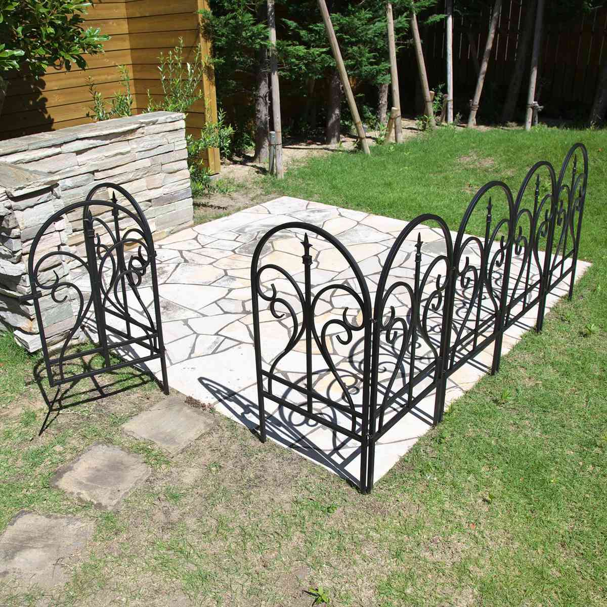 フェンス イージーフェンス フィニアル 幅48.5cm ( ガーデンフェンス アイアン 柵 園芸 エクステリア 雑貨 花壇 庭 ベランダ バルコニー ガーデニング アイアンガーデンフェンス トレリス ) 【ホワイト】 ホワイト