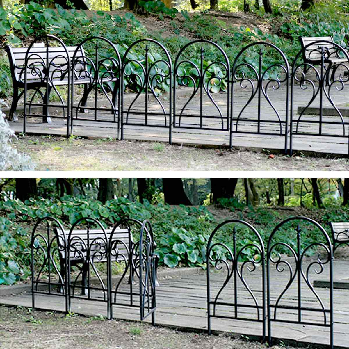 フェンス イージーフェンス フィニアル 幅48.5cm ( ガーデンフェンス アイアン 柵 園芸 エクステリア 雑貨 花壇 庭 ベランダ バルコニー ガーデニング アイアンガーデンフェンス トレリス ) 【ホワイト】 ホワイト