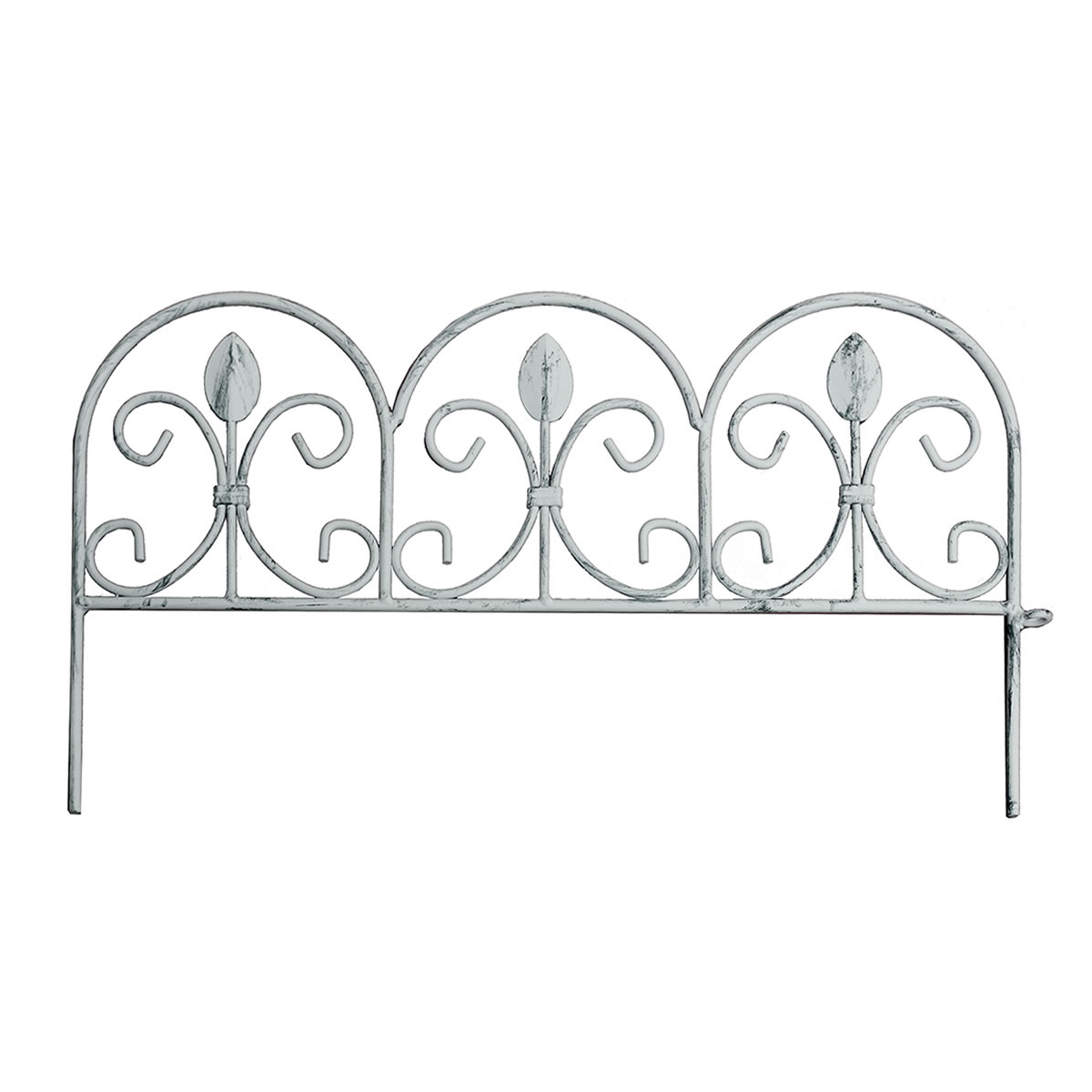 フェンス アイアンミニフェンス リーフ 幅47cm ( ガーデンフェンス アイアン 柵 園芸 エクステリア 雑貨 ミニ 花壇 庭 ベランダ バルコニー ガーデニング アイアンガーデンフェンス トレリス ) 【ブラック】 ブラック