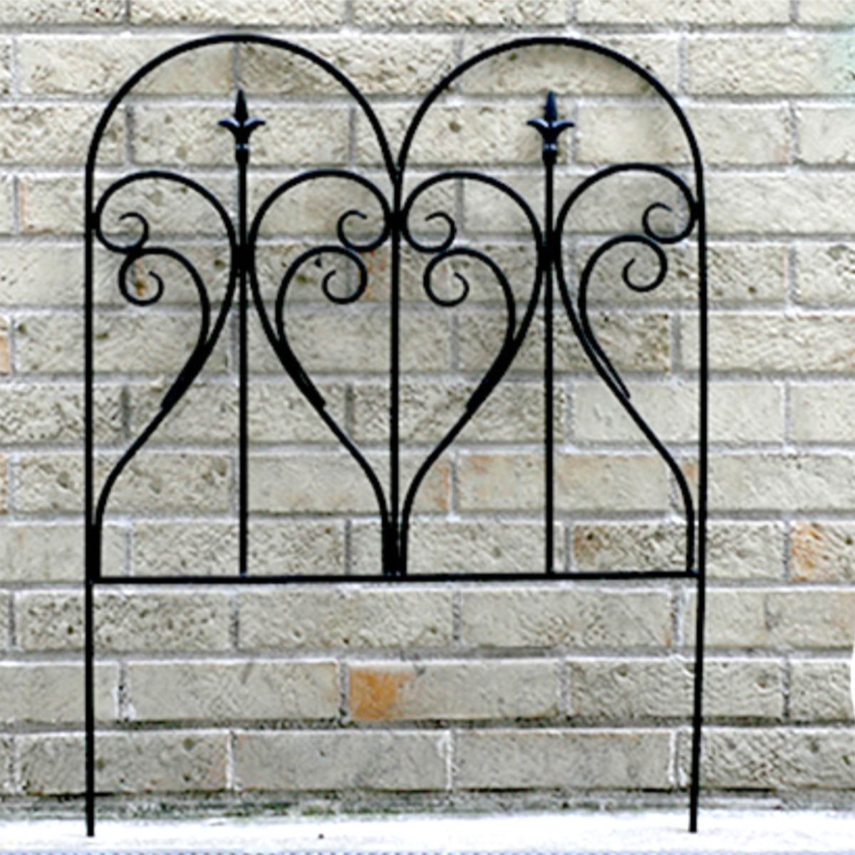 フェンス アイアンエッジ フィニアル 幅61.5cm ( ガーデンフェンス アイアン 柵 園芸 エクステリア 雑貨 花壇 庭 ベランダ バルコニー ガーデニング アイアンガーデンフェンス トレリス ) 【ブラック】 ブラック