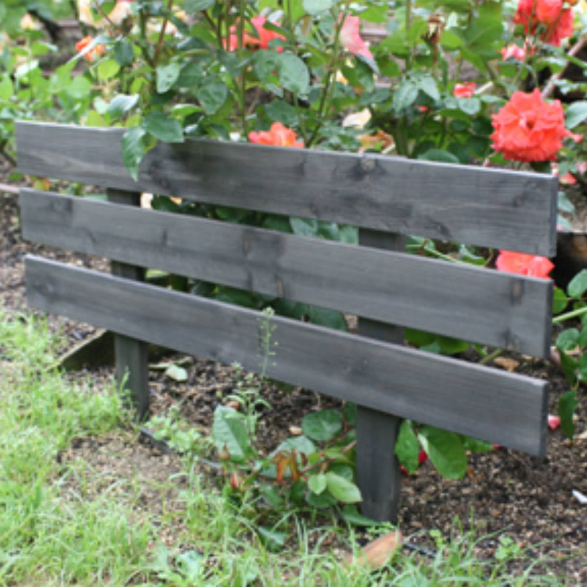 フェンス 天然 木製 スティックフェンス ボーダー 幅80cm ( ガーデンフェンス 天然木 柵 園芸 エクステリア 雑貨 花壇 庭 ベランダ バルコニー ガーデニング 木製ガーデンフェンス トレリス ) 【ダークブラウン】 ダークブラウン