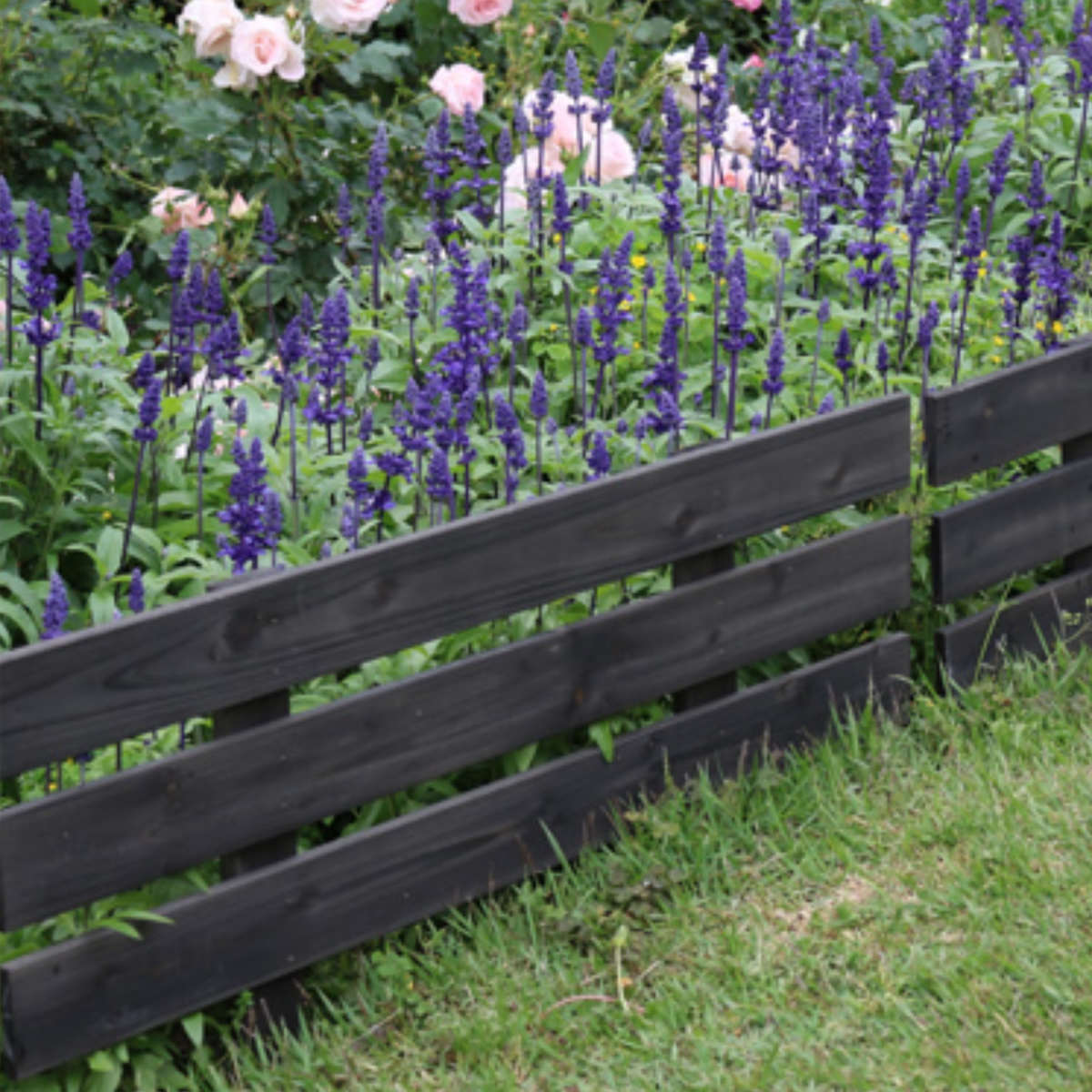 フェンス 天然 木製 スティックフェンス ボーダー 幅80cm ( ガーデンフェンス 天然木 柵 園芸 エクステリア 雑貨 花壇 庭 ベランダ バルコニー ガーデニング 木製ガーデンフェンス トレリス ) 【ダークブラウン】 ダークブラウン