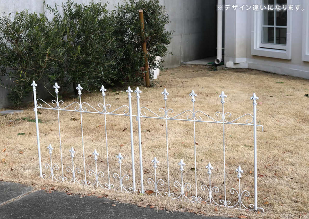 フェンス オールドシャトーフェンス スティックタイプ 幅39cm ( ガーデンフェンス アイアン 柵 園芸 エクステリア 雑貨 花壇 庭 ベランダ バルコニー ガーデニング アイアンガーデンフェンス トレリス ) 【ブラック】 ブラック
