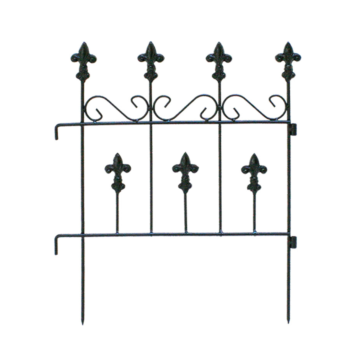 フェンス オールドシャトーフェンス スティックタイプ 幅39cm ( ガーデンフェンス アイアン 柵 園芸 エクステリア 雑貨 花壇 庭 ベランダ バルコニー ガーデニング アイアンガーデンフェンス トレリス ) 【ブラック】 ブラック