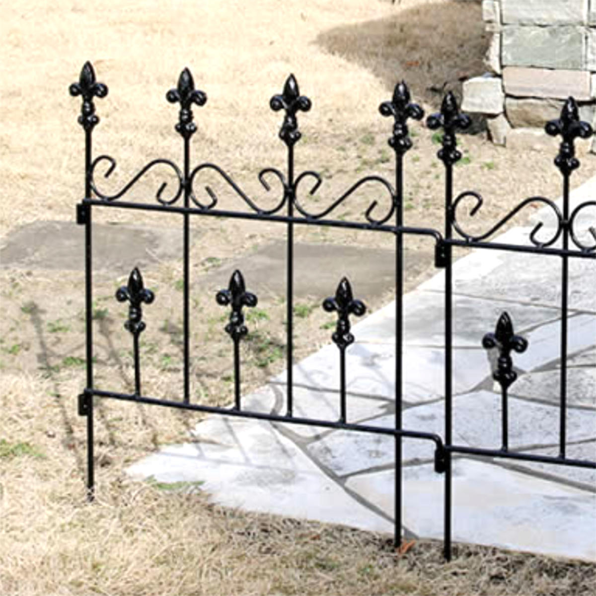 フェンス オールドシャトーフェンス スティックタイプ 幅39cm ( ガーデンフェンス アイアン 柵 園芸 エクステリア 雑貨 花壇 庭 ベランダ バルコニー ガーデニング アイアンガーデンフェンス トレリス ) 【ブラック】 ブラック