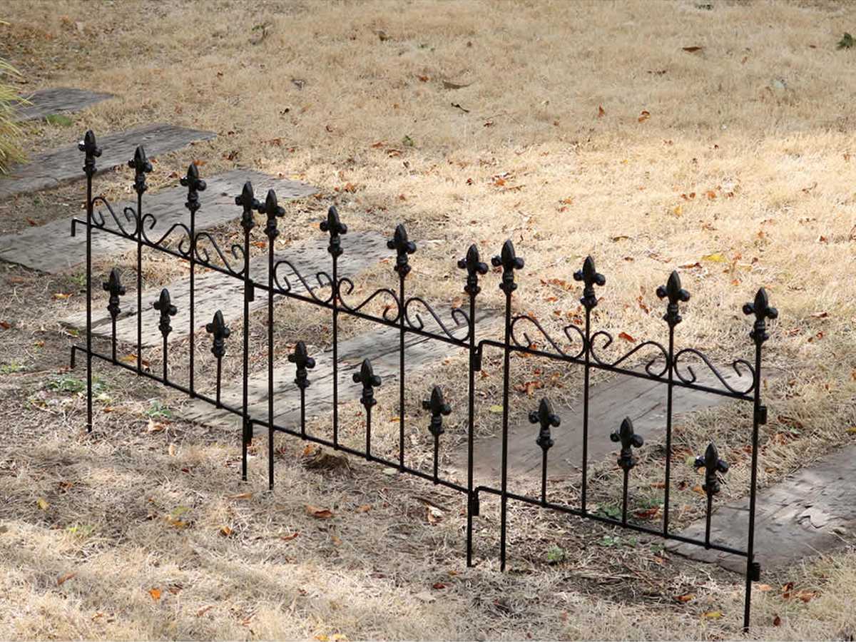 フェンス オールドシャトーフェンス スティックタイプ 幅39cm ( ガーデンフェンス アイアン 柵 園芸 エクステリア 雑貨 花壇 庭 ベランダ バルコニー ガーデニング アイアンガーデンフェンス トレリス ) 【ブラック】 ブラック