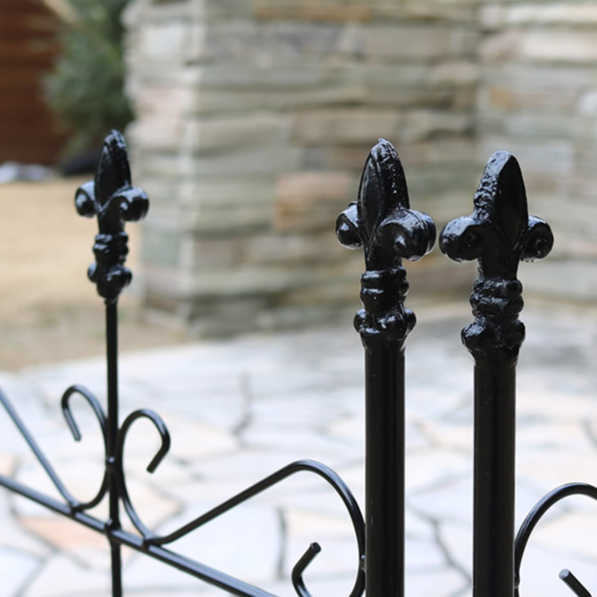 フェンス オールドシャトーフェンス スティックタイプ 幅39cm ( ガーデンフェンス アイアン 柵 園芸 エクステリア 雑貨 花壇 庭 ベランダ バルコニー ガーデニング アイアンガーデンフェンス トレリス ) 【ブラック】 ブラック