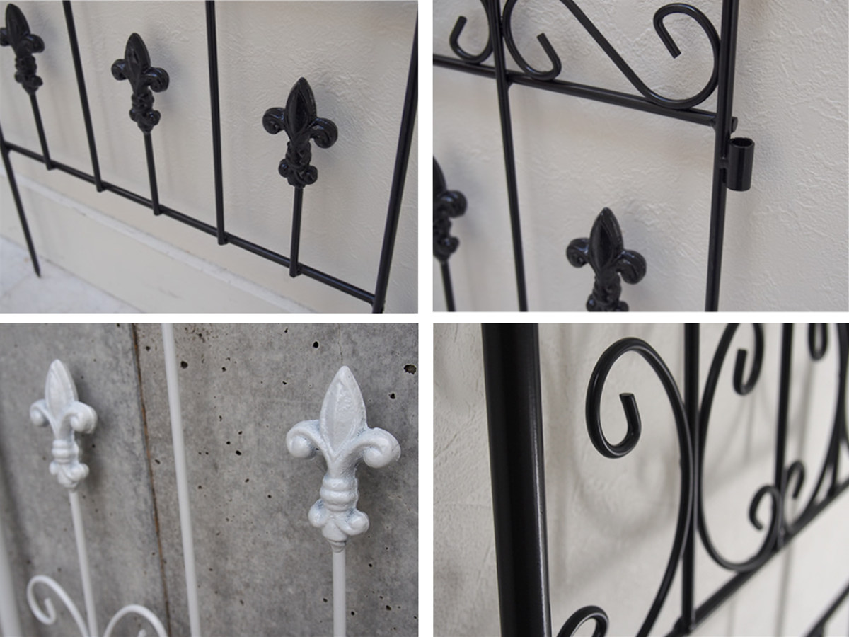 フェンス オールドシャトーフェンス スティックタイプ 幅39cm ( ガーデンフェンス アイアン 柵 園芸 エクステリア 雑貨 花壇 庭 ベランダ バルコニー ガーデニング アイアンガーデンフェンス トレリス ) 【ブラック】 ブラック