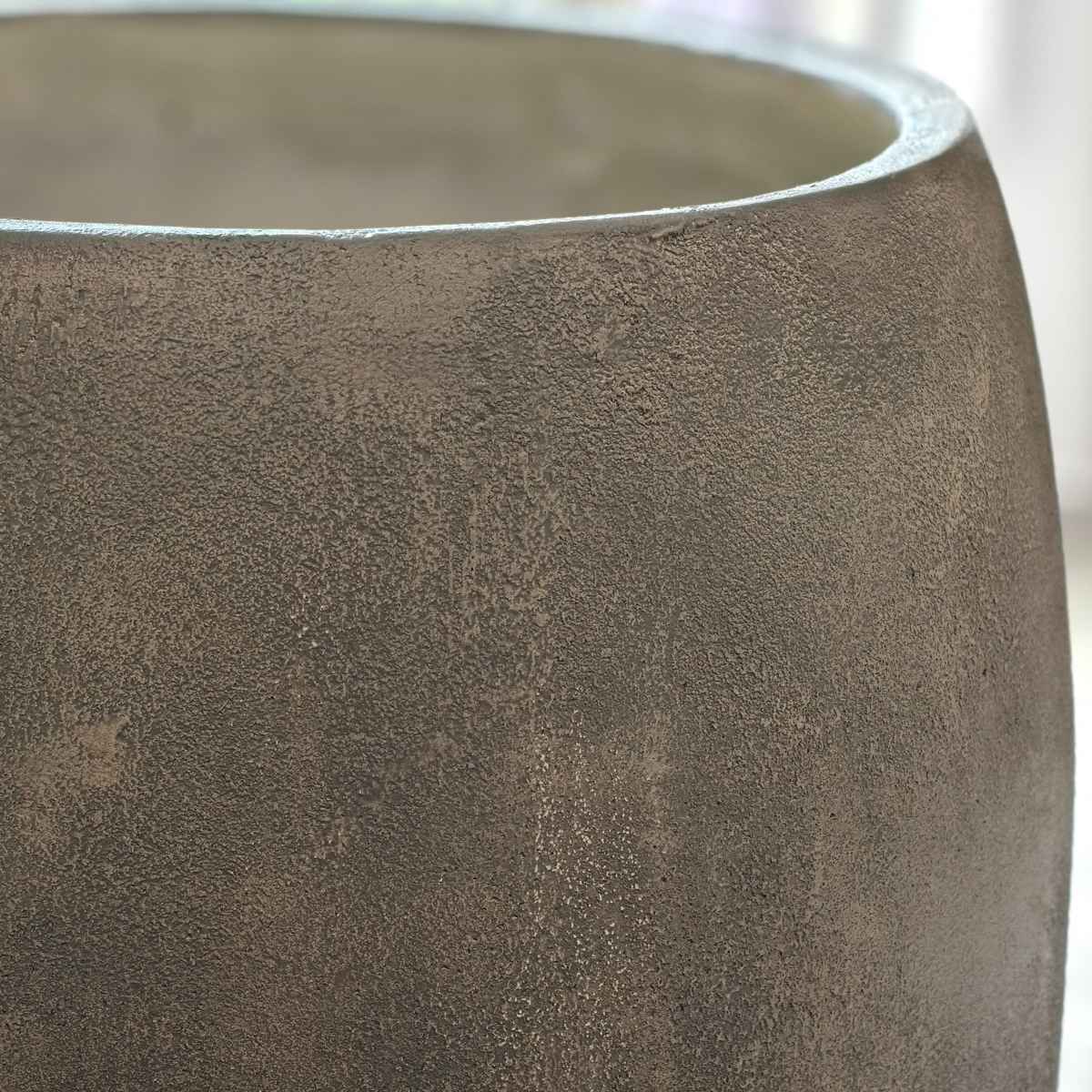 プランター グリッテ 石調FRPプランター 幅30cm ドロップ型 ( プランターカバー ラウンド 植木鉢 鉢 底穴 屋外 外 家庭菜園 寄せ植え おしゃれ ポット 鉢カバー 鉢植え 屋内 丸型 円型 大型プランター 水抜き穴 大型 花 ) 【グレー】 グレー